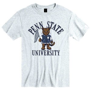 ash short sleeve t-shirt Penn State Mighty Mascot Varsity Jacket